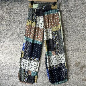 Wilfred Free Pants Womens Medium Multicolor Patchwork Cupro Jogger Elastic Waist